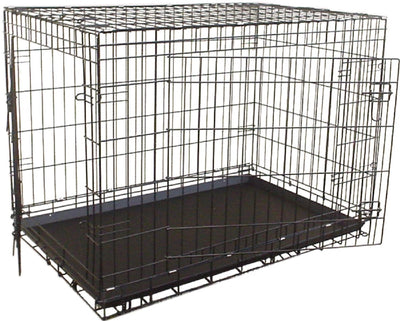 Crate Collapsible Black Vein-Dog Kennels Carriers & Pens-Ascot Saddlery