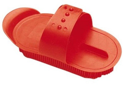 Curry Comb Pvc Sarvis Red-STABLE: Grooming-Ascot Saddlery