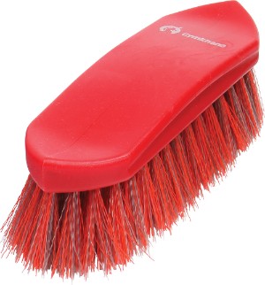 Dandy Brush Plastic Back Gymkhana Small Red & Grey-STABLE: Grooming-Ascot Saddlery