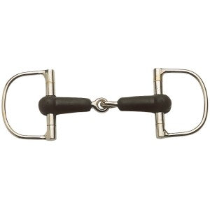 Dee Bit Rubber Jointed Mouth Chrome Plated-HORSE: Bits-Ascot Saddlery