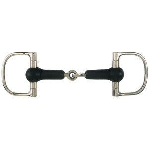 Dee Bit Rubber Jointed Mouth Stainless Steel-HORSE: Bits-Ascot Saddlery