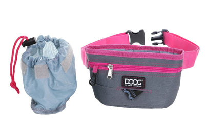 Doog Treat Pouch Grey & Pink Large-Dog Walking-Ascot Saddlery