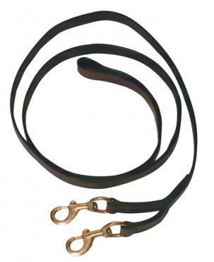 Double Clip Lead Leather Brown-HORSE: Leads & Snap Hooks-Ascot Saddlery