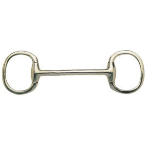 Eggbutt Mullen Mouth Large Flat Rings Stainless Steel-HORSE: Bits-Ascot Saddlery