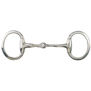 Eggbutt Slow Twist Flat Rings Stainless Steel 12.5cm 5.0" By Order-HORSE: Bits-Ascot Saddlery