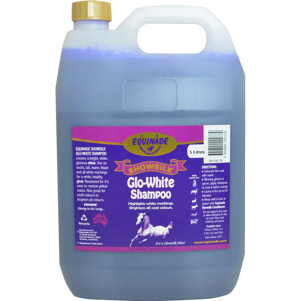 Equinade Glo White Shampoo 5lit-STABLE: Show Preparation-Ascot Saddlery