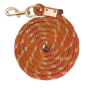 Estate Braided Soft Polypropylene Lead 2.5mt Papaya & Rose-HORSE: Leads & Snap Hooks-Ascot Saddlery
