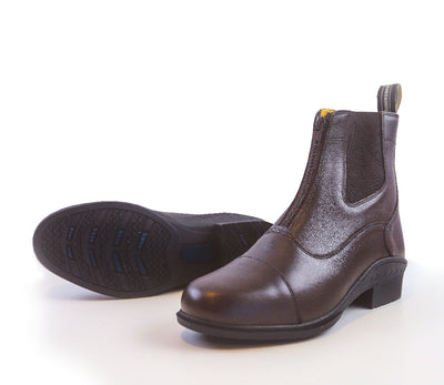Eurohunter Boots Zip Paddock Brown Adults-FOOTWEAR: Equestrian Footwear-Ascot Saddlery