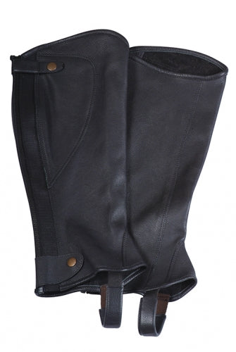 Eurohunter Chapette Leather Black-RIDER: Chapettes & Gaiters-Ascot Saddlery