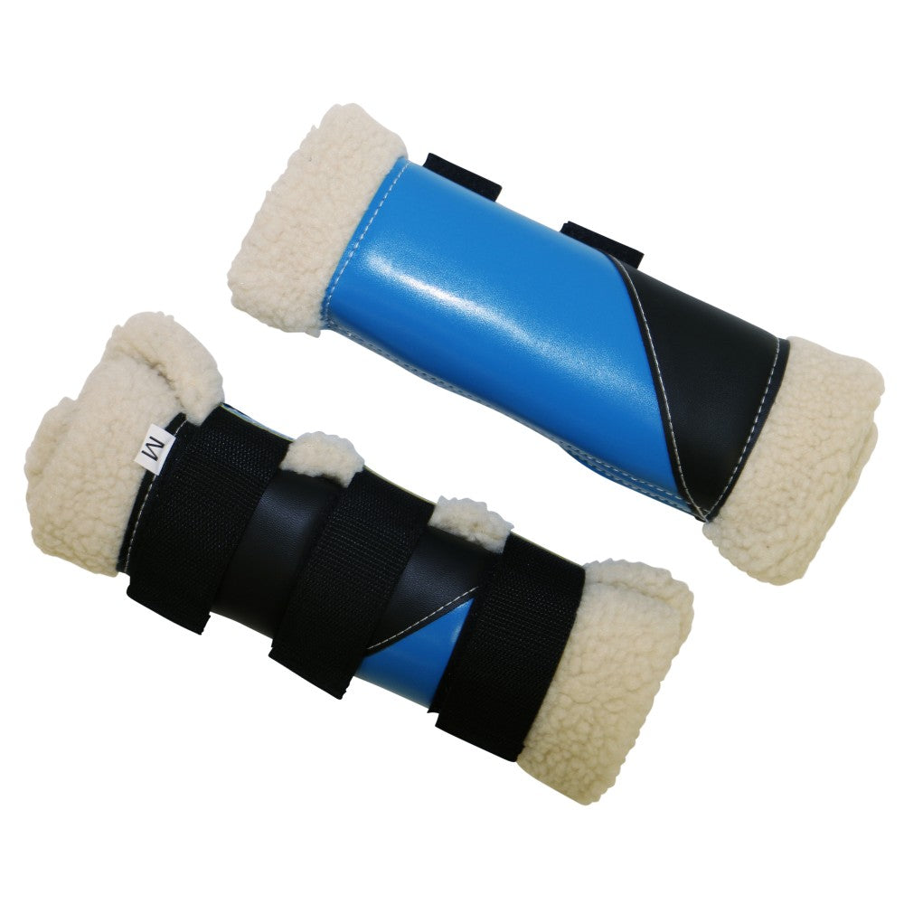Exercise Boots Fleece Black & Blue-HORSE: Horse Boots-Ascot Saddlery