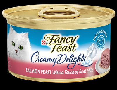 Fancy Feast Creamy Delights Salmon Pate 85gm-Cat Food & Treats-Ascot Saddlery