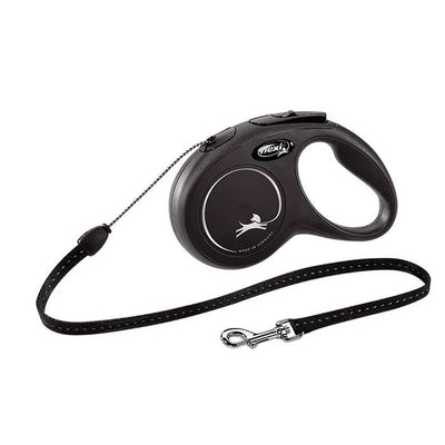 Flexi Retractable Classic Cord 5mt Black-Dog Collars & Leads-Ascot Saddlery