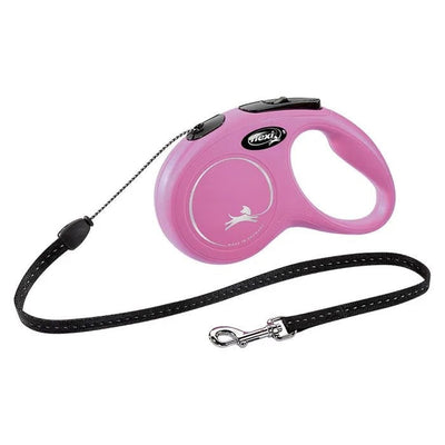 Flexi Retractable Classic Cord 5mt Pink-Dog Collars & Leads-Ascot Saddlery