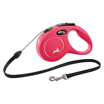 Flexi Retractable Classic Cord 5mt Red Small-Dog Collars & Leads-Ascot Saddlery