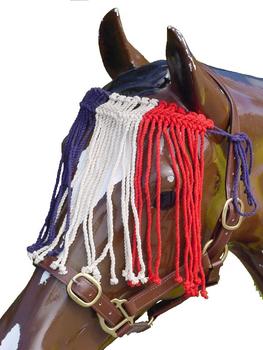 Flyveil Waxed String Red White Blue-HORSE: Flyveils & Bonnets-Ascot Saddlery
