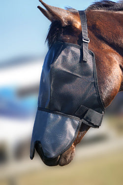 Flyveils By Design Uv Blockout Fly Mask Black-HORSE: Flyveils & Bonnets-Ascot Saddlery