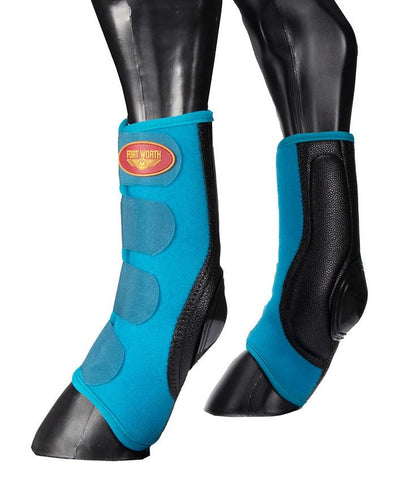 Fort Worth Skid Boots Standard Turquoise-HORSE: Horse Boots-Ascot Saddlery