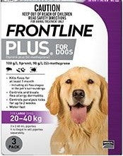 Frontline Plus Dog 20kg-40kg Large 3 Pack-Dog Wormer & Flea-Ascot Saddlery