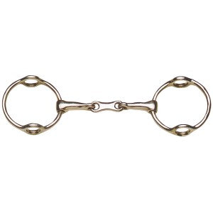 Gag Snaffle 75mm Rings French Mouth Stainless Steel 12.5cm 5.0"-HORSE: Bits-Ascot Saddlery