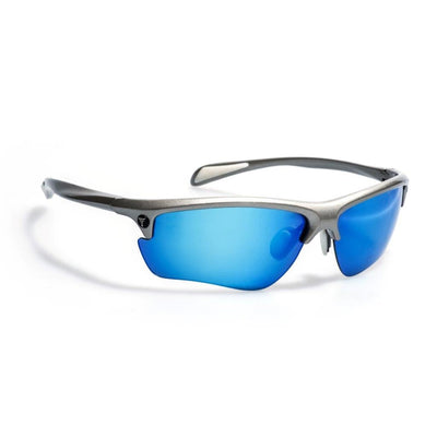 Gidgee Elite Sunglasses Silver Frame & Blue Revo Lens-RIDER: Glasses & Goggles-Ascot Saddlery