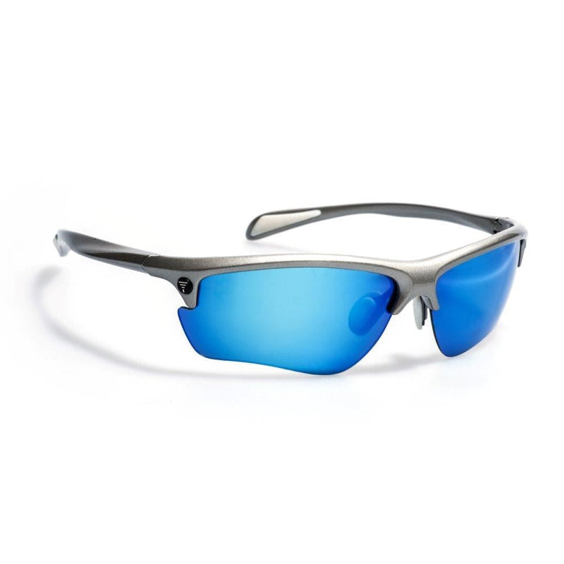 Gidgee Elite Sunglasses Silver Frame & Blue Revo Lens-RIDER: Glasses & Goggles-Ascot Saddlery