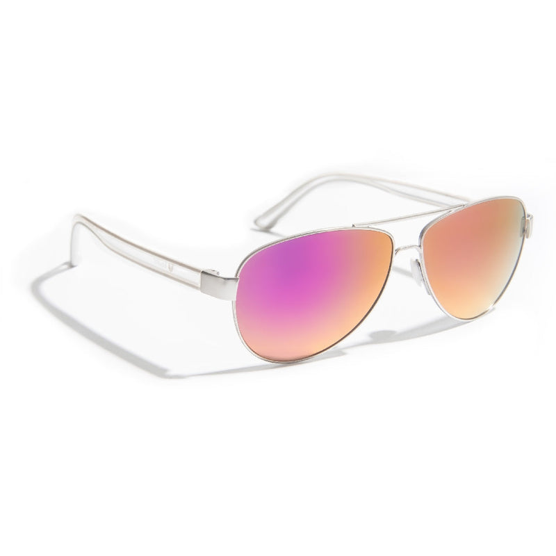 Gidgee Equator Sunglasses Champayne Matt Silver Frame & Pink Revo Lens-RIDER: Glasses & Goggles-Ascot Saddlery