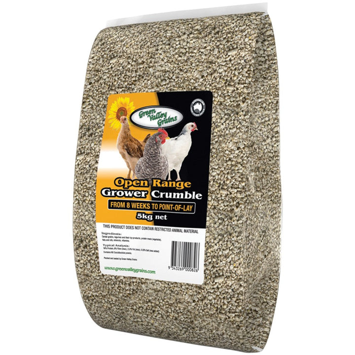 Green Valley Pullet Grower Crumbles 5kg-Poultry-Ascot Saddlery