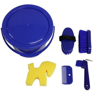 Grooming Kit Bucket Showmaster Blue-STABLE: Grooming-Ascot Saddlery
