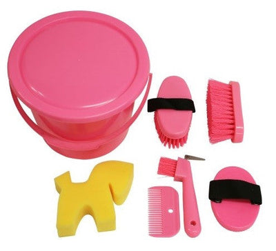 Grooming Kit Bucket Showmaster Pink-STABLE: Grooming-Ascot Saddlery