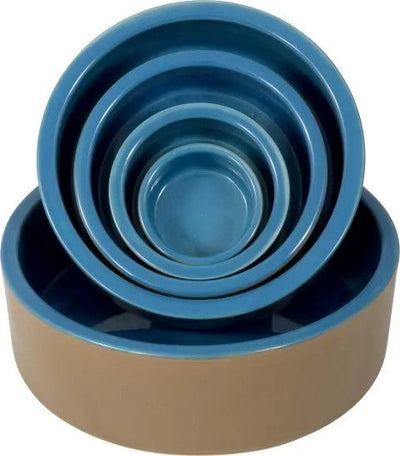 Haig Dog Bowl Ceramic Blue-Dog Accessories-Ascot Saddlery