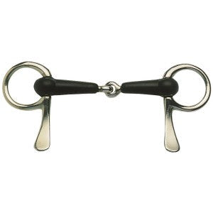 Half Spoon Snaffle Rubber Jointed Mouth Chrome Plated 12.5cm 5.0" By Order-HORSE: Bits-Ascot Saddlery