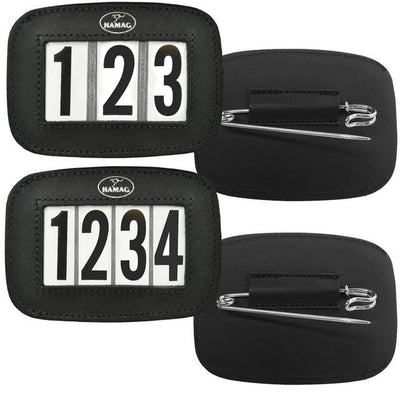 Hamag Number Holder Saddlecloth Leather 3 Digit Pair-HORSE: Number Holders-Ascot Saddlery