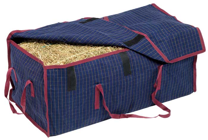 Hay Bale Bag Canvas Navy & Maroon-STABLE: Stable Equipment-Ascot Saddlery