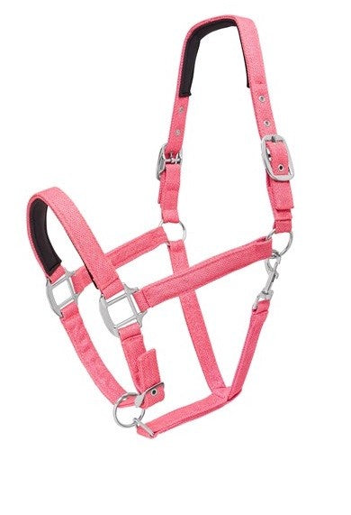 Headstall Webbing Glitter Pink-HORSE: Headstalls-Ascot Saddlery