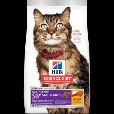 Hills Cat Adult Sensitive Stomach & Skin 7kg-Cat Food & Treats-Ascot Saddlery