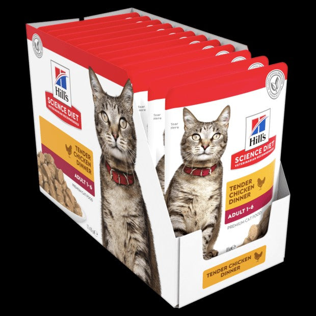 Hills Cat Wet Pouch Adult Chicken 85gm Box Of 12-Cat Food & Treats-Ascot Saddlery
