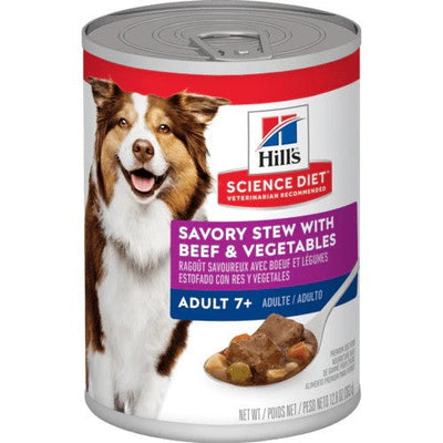Hills Dog Wet Can Adult 7+ Beef & Vegetables 370gm-Dog Food-Ascot Saddlery