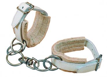 Hobble Straps & Chain Chrome Leather-HORSE: Lungeing & Schooling-Ascot Saddlery