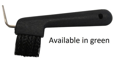 Hoof Pick & Brush Deluxe Green-STABLE: Grooming-Ascot Saddlery