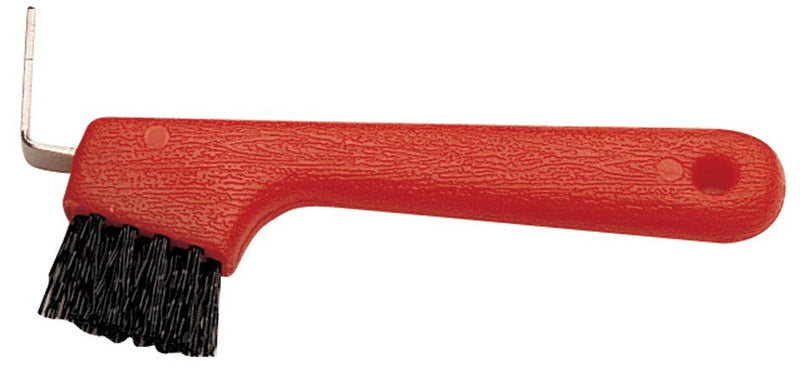 Hoof Pick & Brush Deluxe Red-STABLE: Grooming-Ascot Saddlery