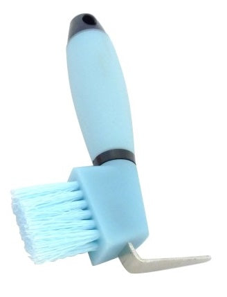 Hoof Pick & Brush Gelgrip Blue-STABLE: Grooming-Ascot Saddlery