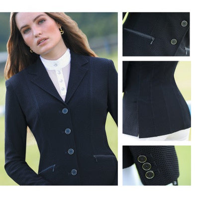 Huntington Nicky Kwik Dry Riding Jacket Navy Ladies-CLOTHING: Clothing Ladies-Ascot Saddlery