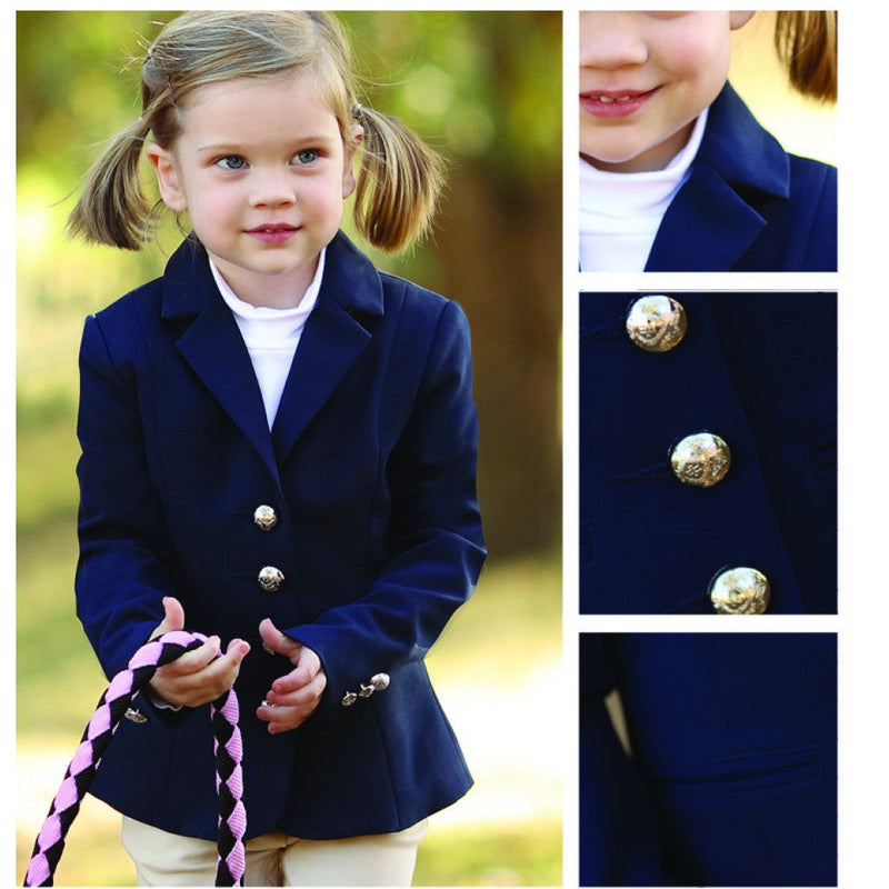 Huntington Willow Riding Jacket Navy Childs-CLOTHING: Clothing Childs-Ascot Saddlery