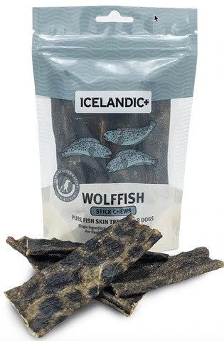 Icelandic Dog Treat Wolffish Skin Stick 113gm-Dog Treats-Ascot Saddlery