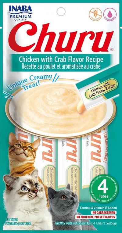 Inaba Cat Churu Tube Chicken & Crab-Cat Food & Treats-Ascot Saddlery