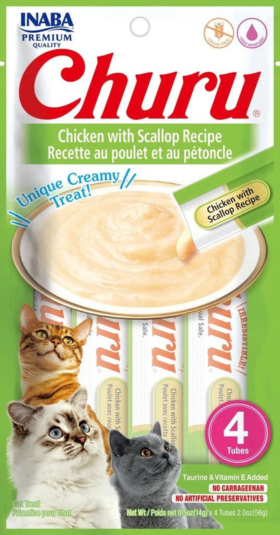 Inaba Cat Churu Tube Chicken & Scallop-Cat Food & Treats-Ascot Saddlery