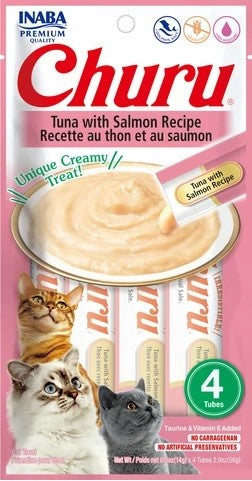 Inaba Cat Churu Tube Tuna & Salmon Recipe-Cat Food & Treats-Ascot Saddlery