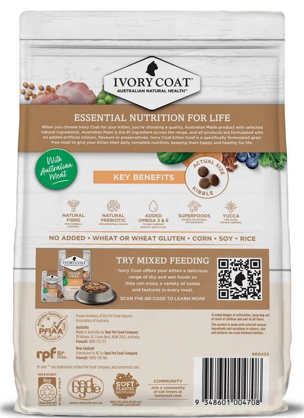 Ivory Coat Cat Grainfree Kitten Chicken 2kg-Cat Food & Treats-Ascot Saddlery
