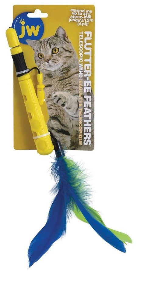 Cat Toy Jw Telescopic Flutteree Feather Wand