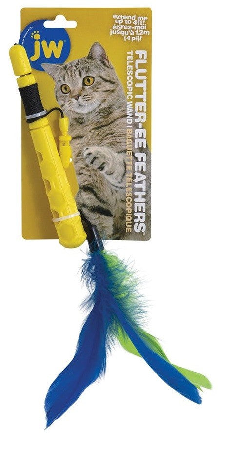 Jw Cat Toy Telescopic Flutteree Feather Wand-Cat Gyms & Toys-Ascot Saddlery